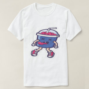 Mooie ijskoude drank cartoon grafische witte T-shi T-shirt