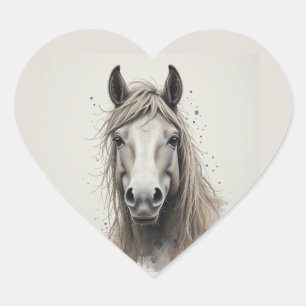 Mooie IJslandse Paard Dier Kunst Hart Sticker