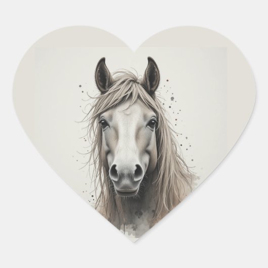 Mooie IJslandse Paard Dier Kunst Hart Sticker (Voorkant)