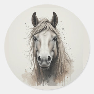 Mooie IJslandse Paard Dier Kunst Ronde Sticker