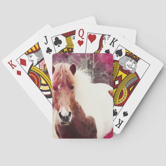 Mooie IJslandse Pony die pokerkaarten spelen (Achterkant)