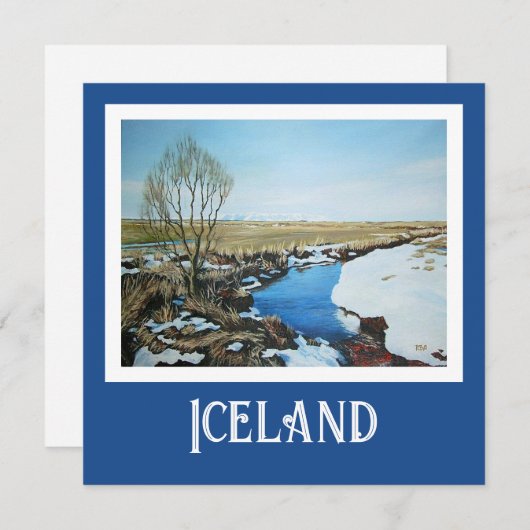Mooie IJslandse realisme landschap scene fine art Feestdagenkaart (Voorkant / Achterkant)