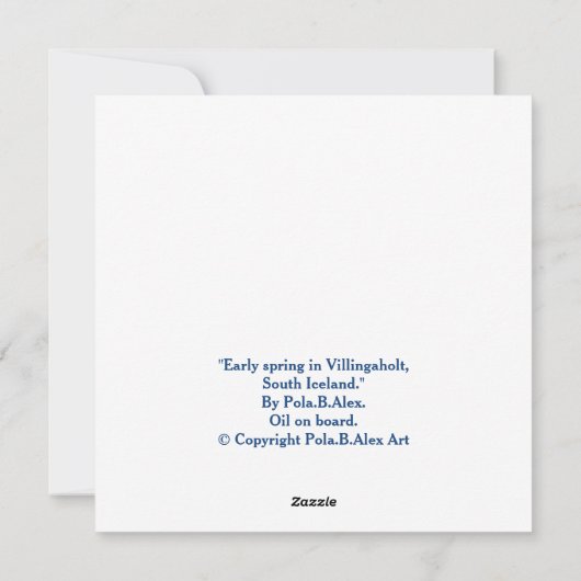 Mooie IJslandse realisme landschap scene fine art Feestdagenkaart (Achterkant)