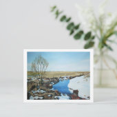 Mooie IJslandse sneeuw lente landschap fijne kunst Briefkaart (Staand voorkant)