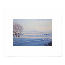 Mooie IJslandse winterlandschap schilderkunst 