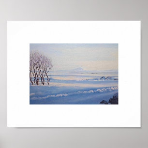 Mooie IJslandse winterlandschap schilderkunst  Poster