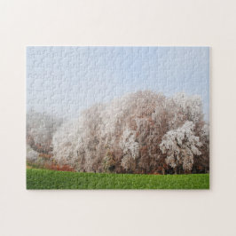 Mooie ijzige herfstbomen Oostenrijk Landschap Legpuzzel