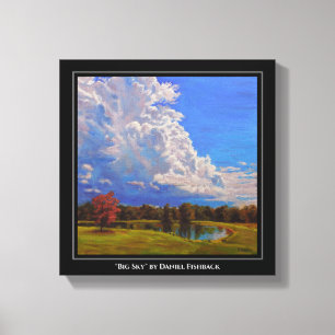 Mooie Illinois Boerderij Scene met Big Clouds Canvas Afdruk