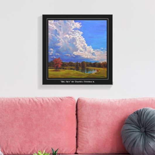 Mooie Illinois Boerderij Scene met Big Clouds Canvas Afdruk (Insitu (Woonkamer))