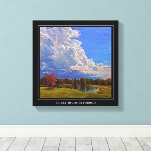 Mooie Illinois Boerderij Scene met Big Clouds Canvas Afdruk (Insitu (Houten vloer))