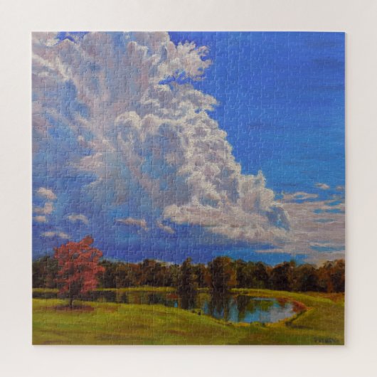 Mooie Illinois Boerderij Scene met Big Clouds Legpuzzel (Verticaal)