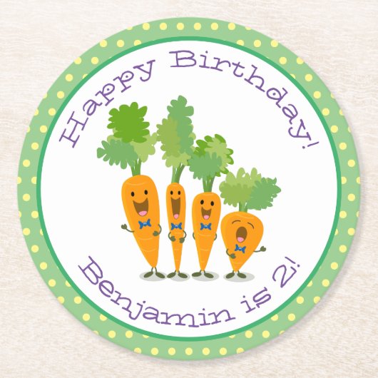 Mooie illustratie cartoon ronde kartonnen onderzetter (Voorkant)