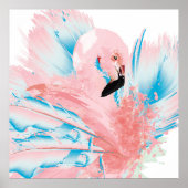 Mooie illustratie met getekende roze flamingo en poster (Voorkant)
