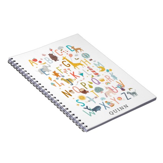 Mooie illustratie van ABC-alfabet met naam Notitieboek (Rechterzijde)