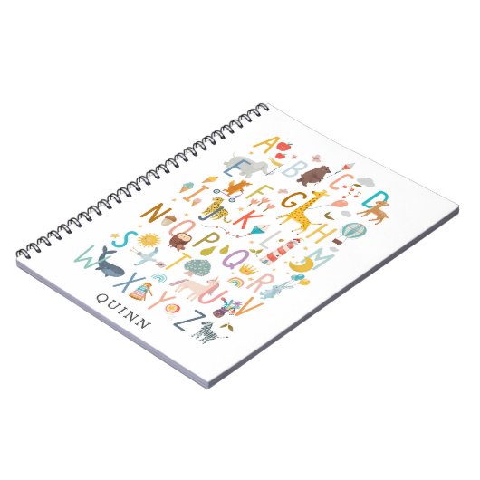 Mooie illustratie van ABC-alfabet met naam Notitieboek (Linkerzijde)