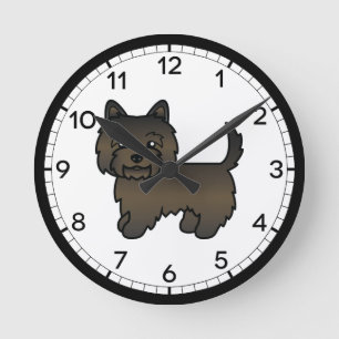 Mooie illustratie van Cairn Terrier-hond met donke Ronde Klok