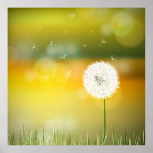 Mooie illustratie van de dandelion-lente poster (Voorkant)