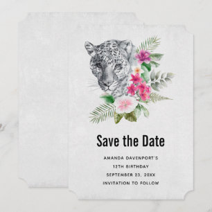 Mooie illustratie van de Waterverf van Leopard Por Save The Date