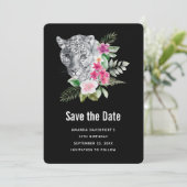 Mooie illustratie van de Waterverf van Leopard Por Save The Date (Staand voorkant)