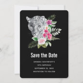 Mooie illustratie van de Waterverf van Leopard Por Save The Date (Voorkant)