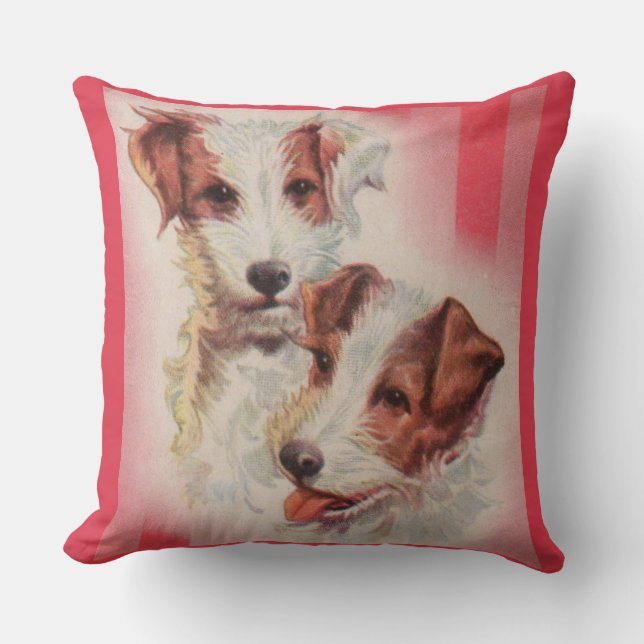 MOOIE illustratie van Jack Russell terriërs Kussen (Voorkant)
