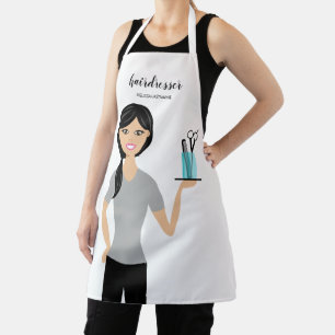 Mooie Illustratie van Kapsalon Vrouw Haarstylist Schort