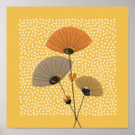 Mooie illustratie van Retro Flowers Poster