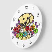Mooie illustratie van Soul Yellow Labrador Grote Klok (Hoek)