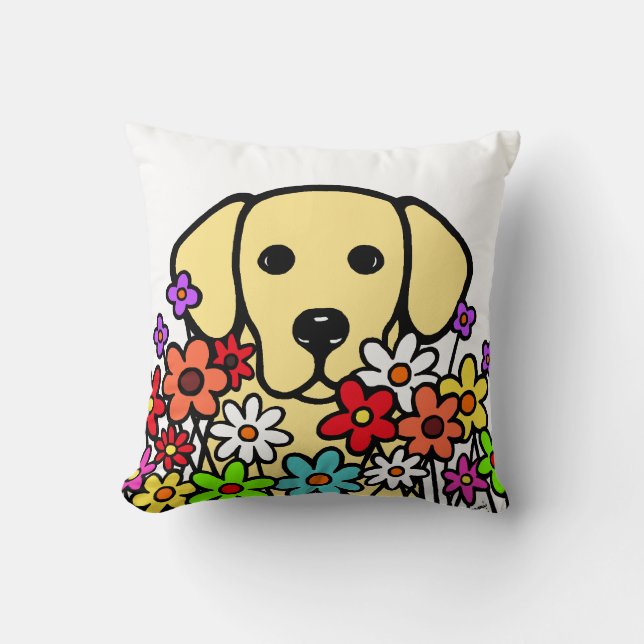 Mooie illustratie van Soul Yellow Labrador Kussen (Voorkant)
