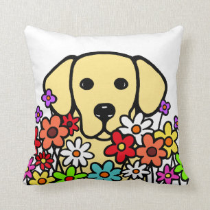 Mooie illustratie van Soul Yellow Labrador Kussen