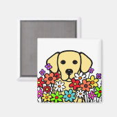 Mooie illustratie van Soul Yellow Labrador Magneet (Voorkant / Achterkant)