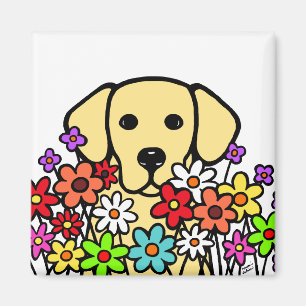 Mooie illustratie van Soul Yellow Labrador Magneet