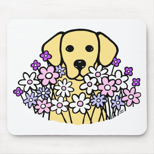 Mooie illustratie van Soul Yellow Labrador Muismat (Voorkant)