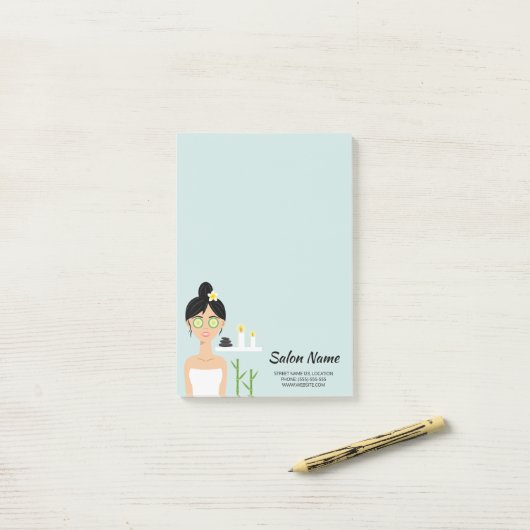 Mooie illustratie van spa-vrouw - Spa Business Post-it® Notes (Op bureau)
