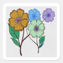 Mooie illustratie van vier bloemen