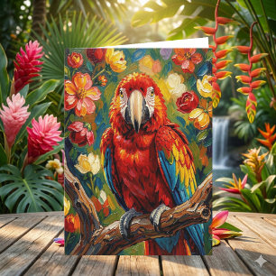 Mooie Impasto Ara Papegaai   Denkend Aan Jou Kaart