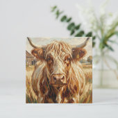 Mooie Impasto Koe Kunst Blank Kaart (Staand voorkant)
