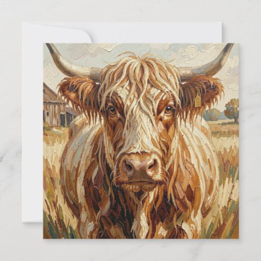 Mooie Impasto Koe Kunst Blank Kaart (Voorkant)