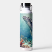 Mooie Impasto Walvis Oceanische Illustratie Waterfles (Voorkant)