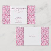 Mooie in het Roze Visitekaartje van het Damast (Voorkant / Achterkant)