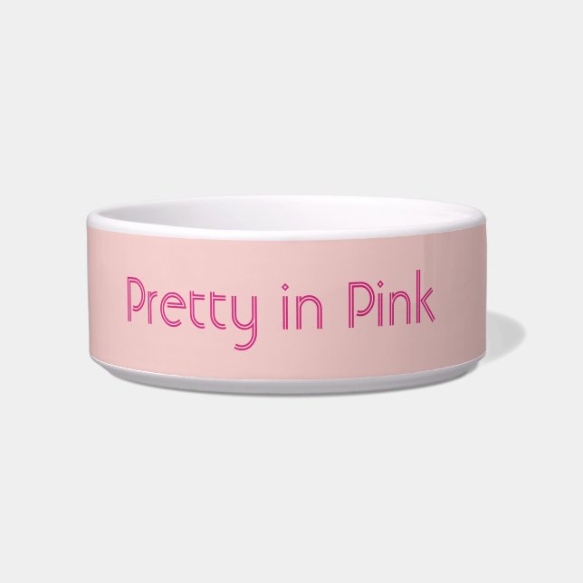 Mooie in het roze  voerbakje (Voorkant)