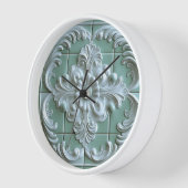 Mooie in reliëf gemaakte Tegel Wit Licht Groen (Hoek)