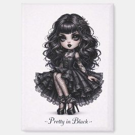 Mooie in Zwarte Goth Zuster Magneet Donkere Esthet