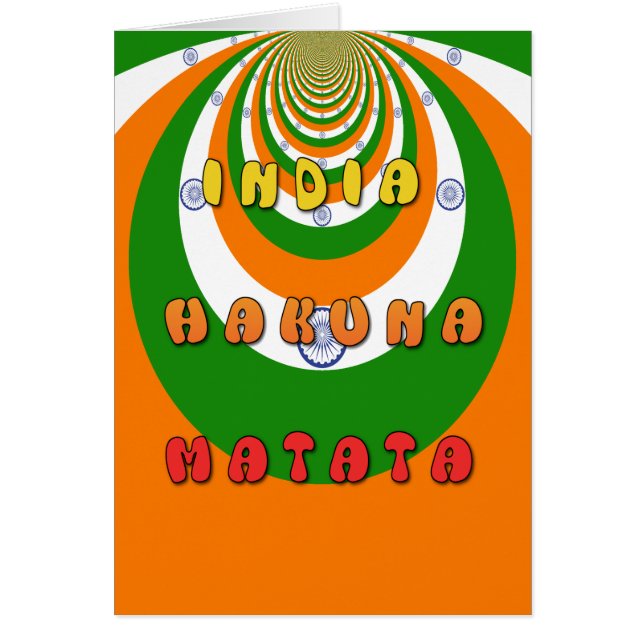 Mooie India Nationale Vlag Kleuren Hakuna Matata (Voorkant)