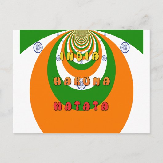 Mooie India Nationale Vlag Kleuren Hakuna Matata Briefkaart (Voorkant)