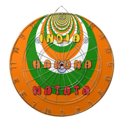 Mooie India Nationale Vlag Kleuren Hakuna Matata Dartbord (Voorkant)
