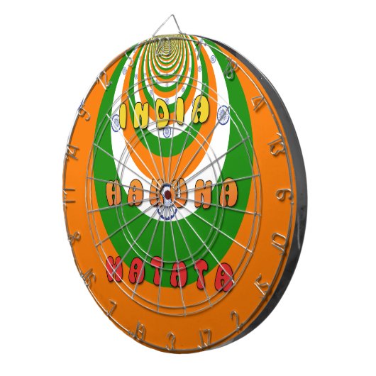 Mooie India Nationale Vlag Kleuren Hakuna Matata Dartbord (Voorkant Rechts)