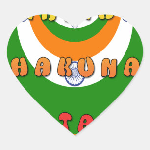 Mooie India Nationale Vlag Kleuren Hakuna Matata Hart Sticker