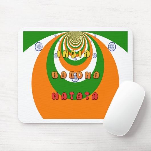 Mooie India Nationale Vlag Kleuren Hakuna Matata Muismat (Met muis)