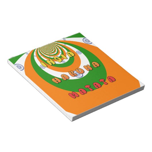 Mooie India Nationale Vlag Kleuren Hakuna Matata Notitieblok (Schuin)